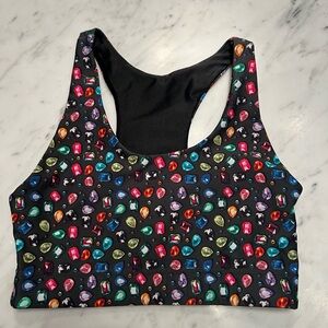 Terez Black and Multicolor Sports Bra